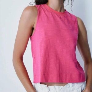MELISSA NEPTON Nayeli Bow Tie Tank hot pink size small NWT